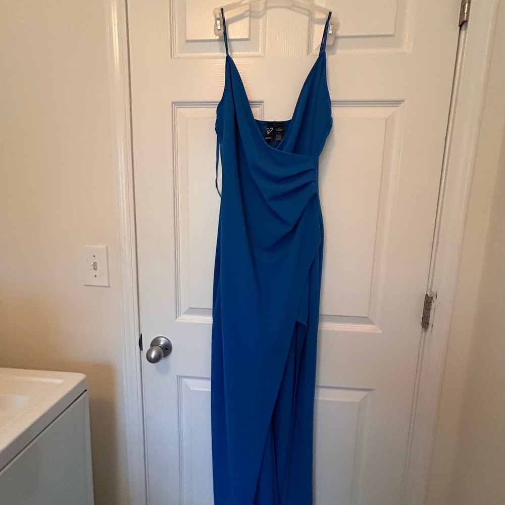 Windsor Elegant Asymmetrical Dress in Blue